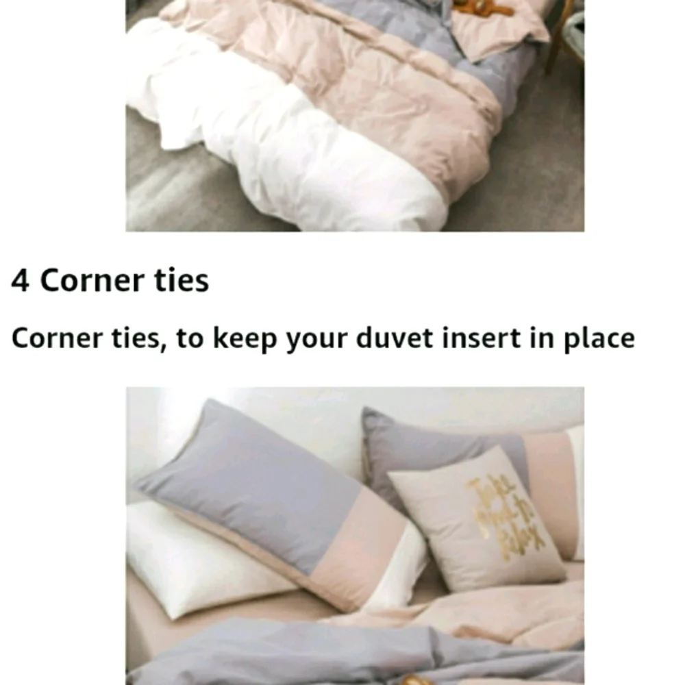 ⭐🆕Grey ivory white khaki cotton duvet cover set